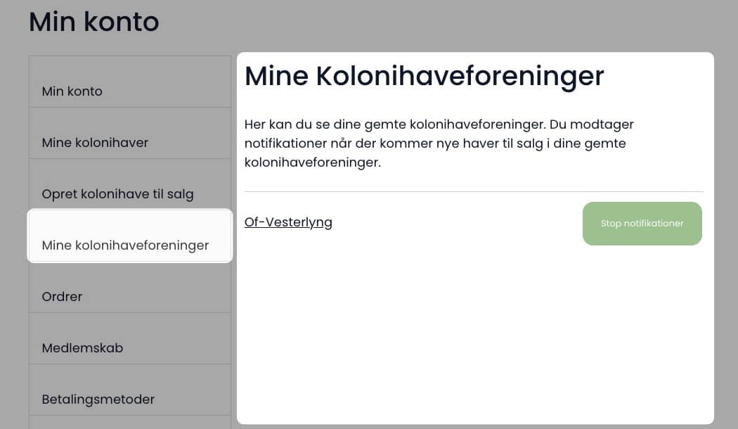 Medlemskab til Haveforeningsnotifikationer
